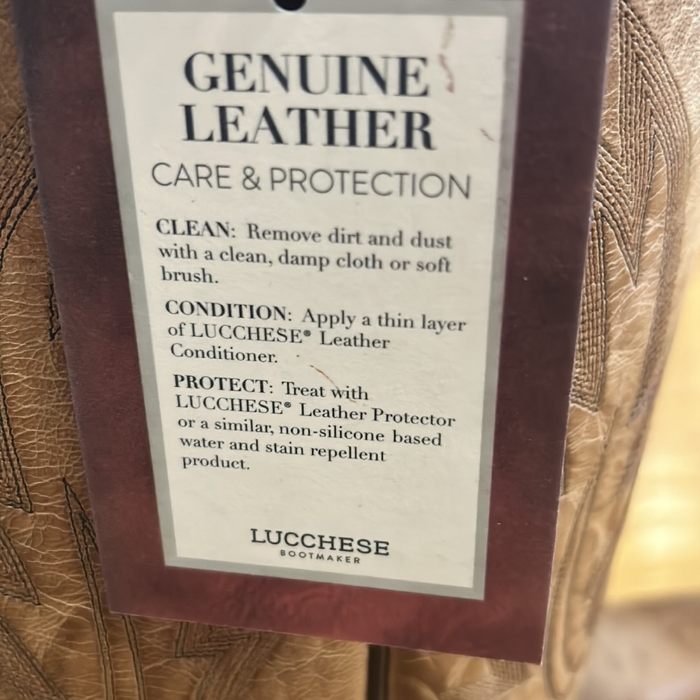 LUCCHESSE COWBOY LADIES BROWN LEATHER HEELED BOOTS - Picture 5 of 9